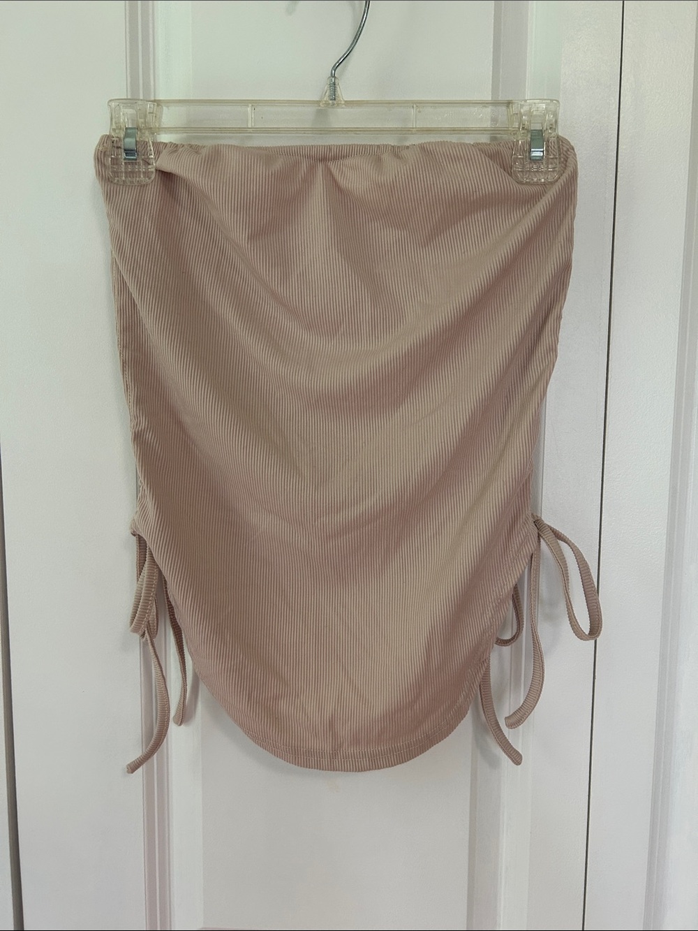Ruched Side Tie Tube Top